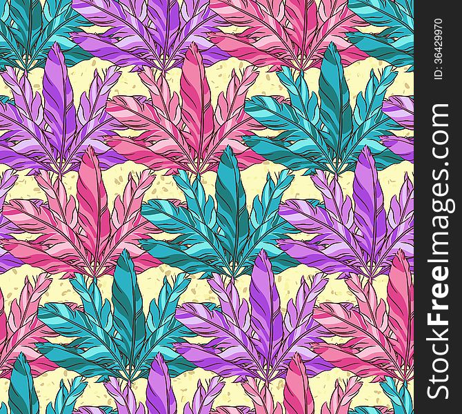 Vector seamless pattern with feather