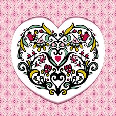 Greeting Valentines Bird Flower Heart Royalty Free Stock Image