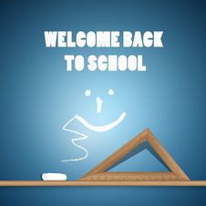 Back To School Blue Background Royalty Free Stock Photography Back To School Blue Background Royalty Free Stock Photography
