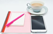 Pen Notebook And Glasses And Cup Of Chocolate Drink Stock Photo Pen Notebook And Glasses And Cup Of Chocolate Drink Stock Photo