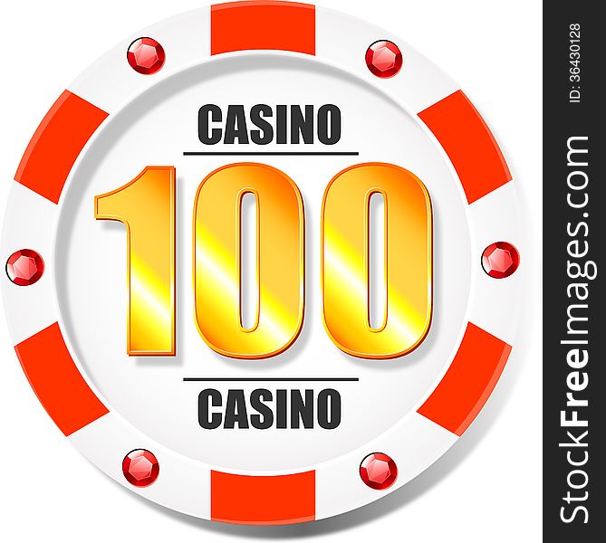 100 dollar casino chip for websites and other places