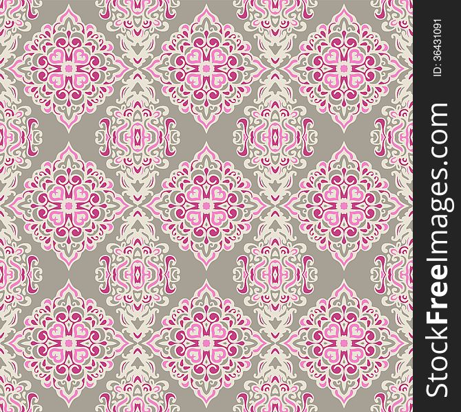 Cute pattern damask pink