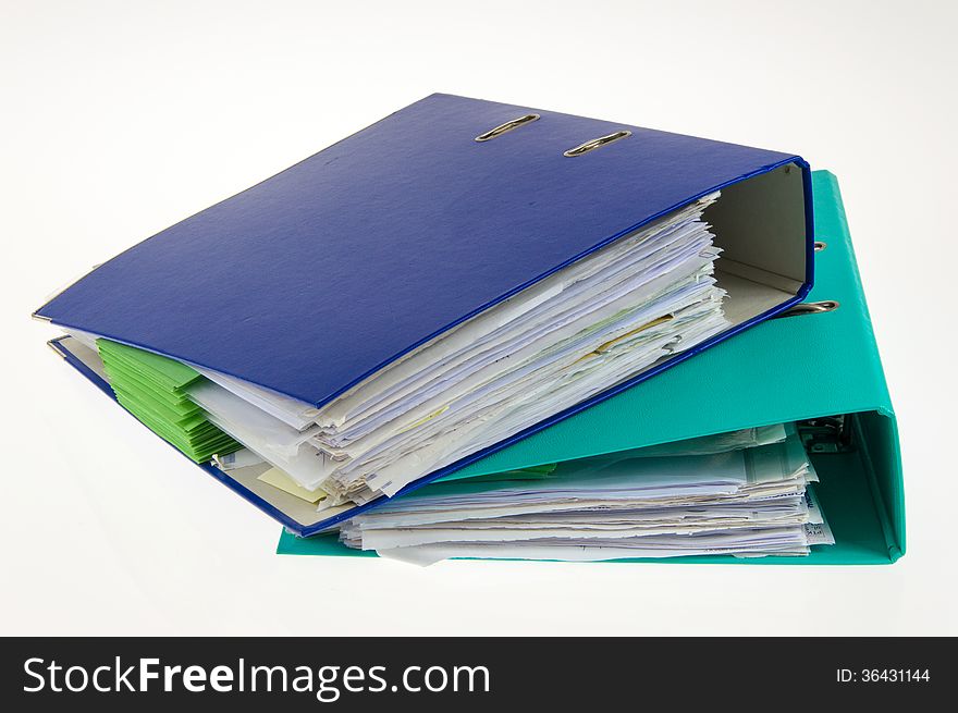 Two binders isolated on the white background