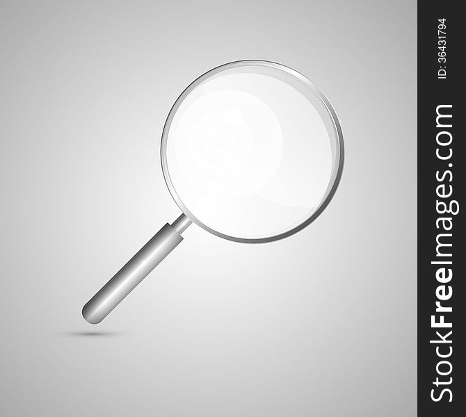 Bstract 3d Magnifying Glass Isolated on Grey Background