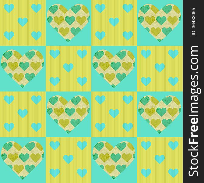 Valentines Vector Patchwork Seamless Pattern