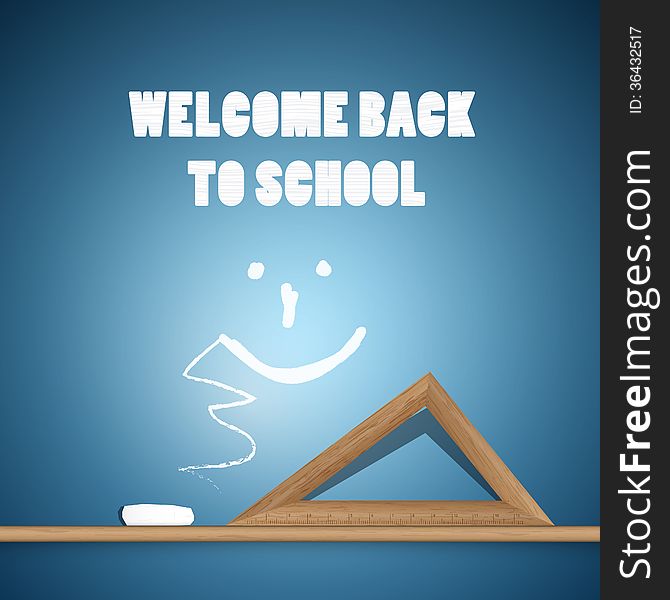 Welcome Back to School Blue Background