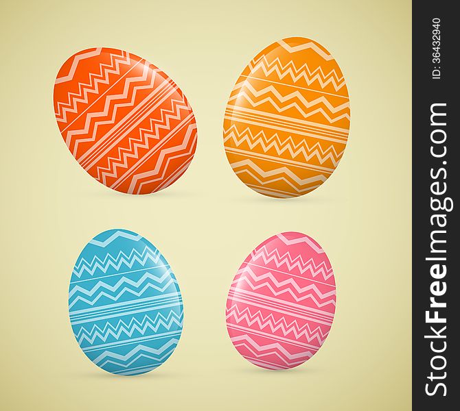 Abstract Vector Easter Eggs