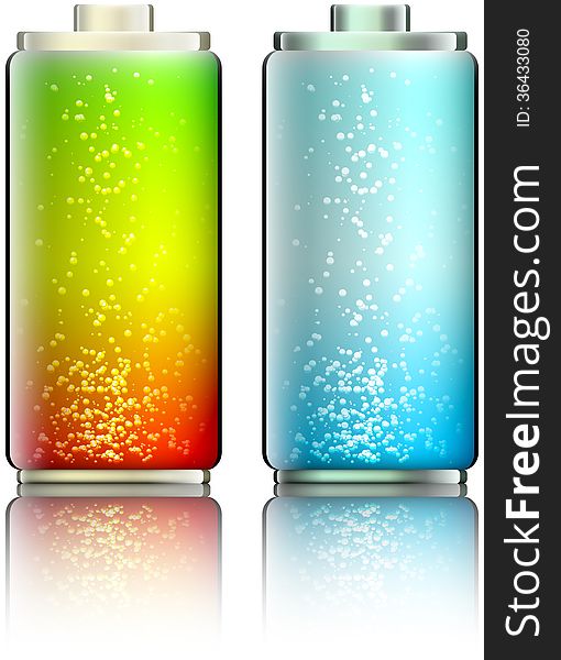 Battery abstract vector illustration with reflection eps 10