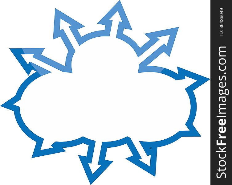 Logo represents a cloud with arrows. Logo represents a cloud with arrows