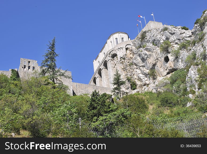 French landscape in a sunny day, Provence, Sisteron. French landscape in a sunny day, Provence, Sisteron