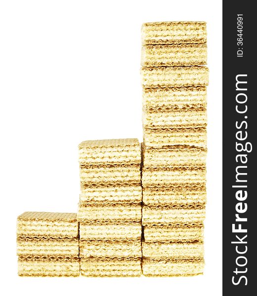 Three step increase by wafer stack on white background. Three step increase by wafer stack on white background