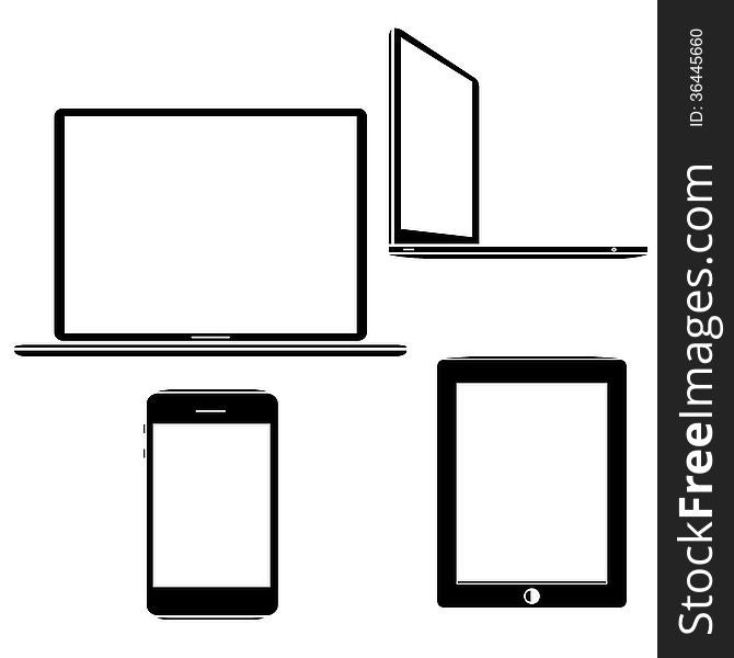 Computer and smart phone, icons