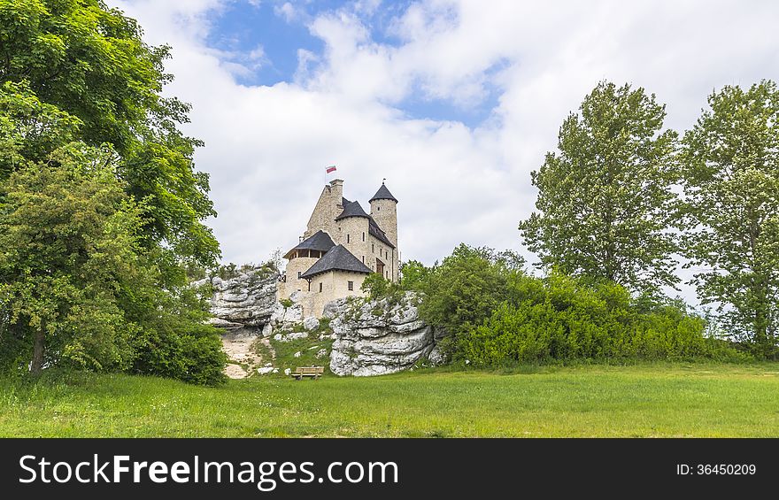 The old castle in the village of Bobolice in Poland. The old castle in the village of Bobolice in Poland