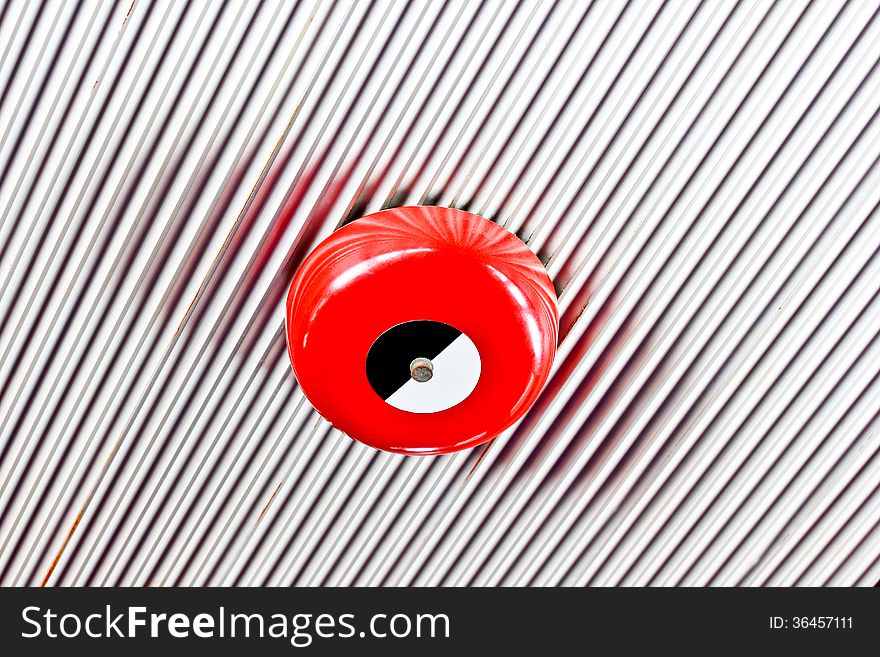 Red alarm on ceiling aluminum