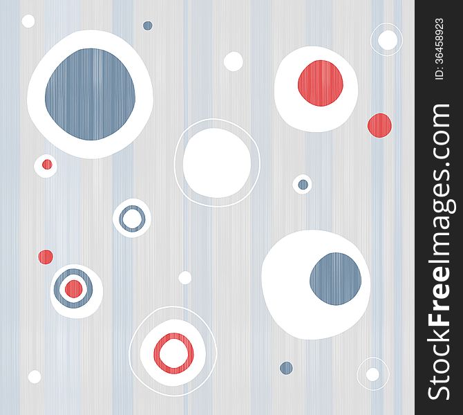 Abstract Retro Circle Textile Background, Red and Blue Circles