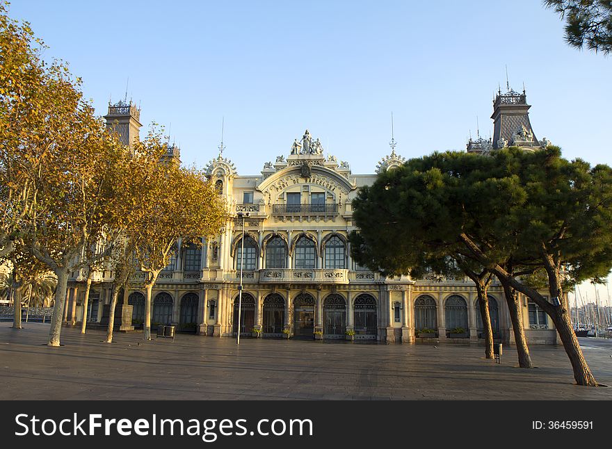 Building of the port of Barcelona is a unique architectural monument, is one of the attractions of Barcelona. Building of the port of Barcelona is a unique architectural monument, is one of the attractions of Barcelona.