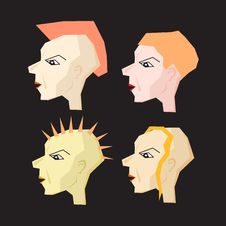 Women Punk Head Illustration Royalty Free Stock Photography Women Punk Head Illustration Royalty Free Stock Photography