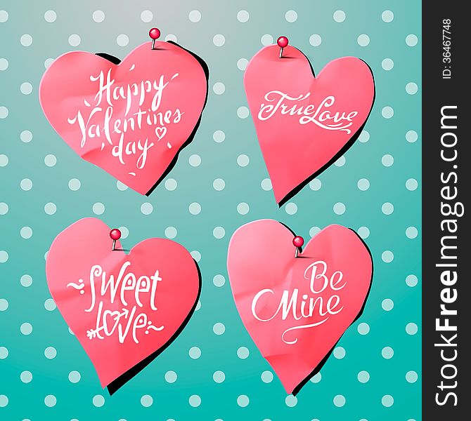 Valentine S Day Background With Paper Heart Shaped