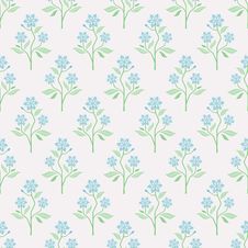 Seamless Vector Pattern With Blue Flowers Stock Photography Seamless Vector Pattern With Blue Flowers Stock Photography