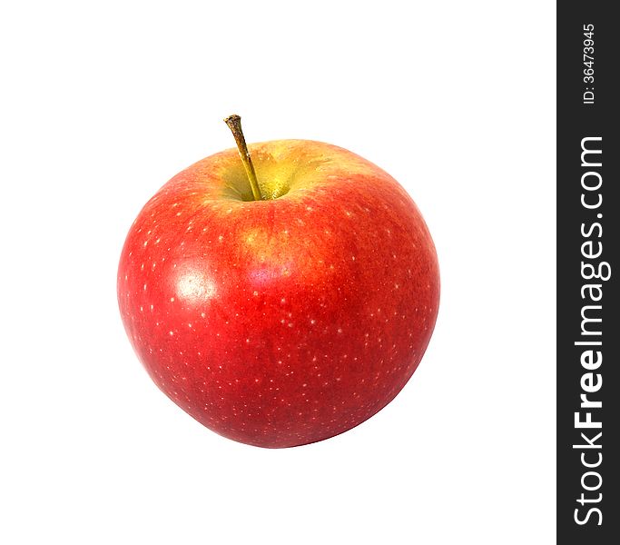 Tasty ripe apple on a white background. Tasty ripe apple on a white background