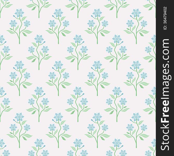 Seamless floral background with blue flowers. EPS 8 vector illustration. Seamless floral background with blue flowers. EPS 8 vector illustration.