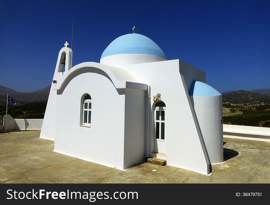 A view of a church on the Greek island of Crete. A view of a church on the Greek island of Crete.