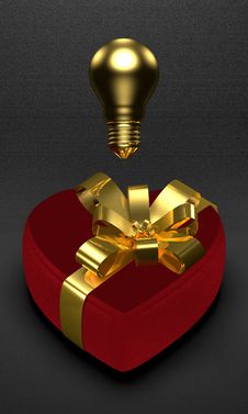 Golden Idea For Present In Saint Valentine S Day Royalty Free Stock Photos Golden Idea For Present In Saint Valentine S Day Royalty Free Stock Photos