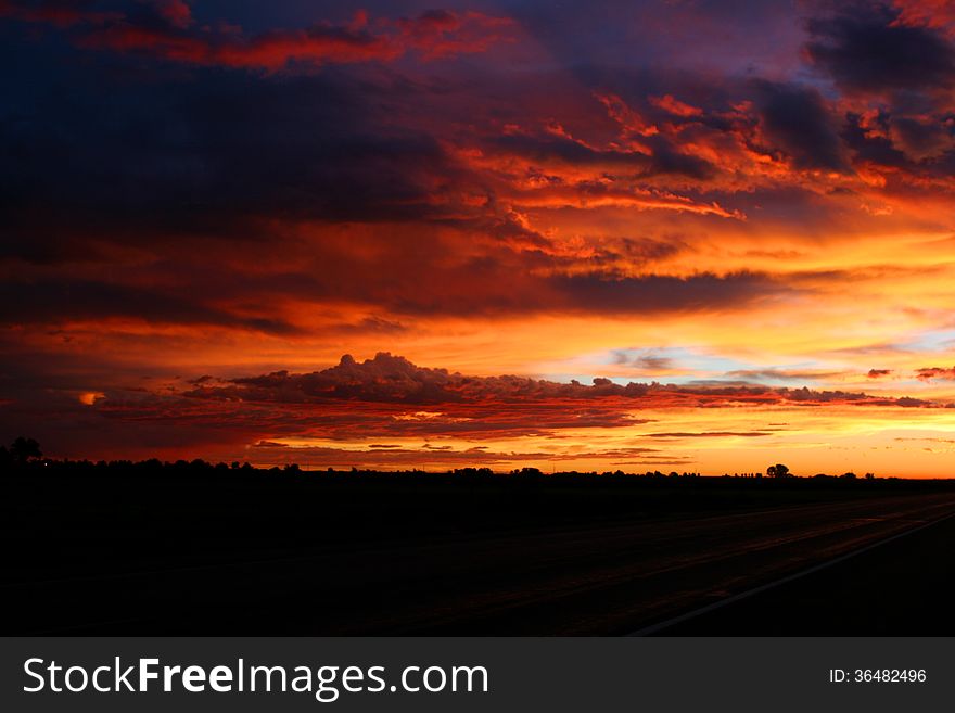 Sunrise over Colorado after the 2013 floods. Sunrise over Colorado after the 2013 floods