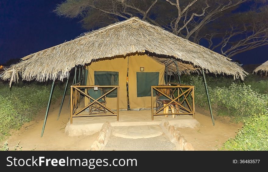 Safari camp in Kenya . Tent for dwelling. Safari camp in Kenya . Tent for dwelling.