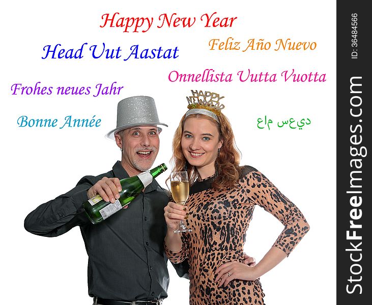 Couple toasting the new year. Couple toasting the new year