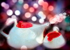 Red And White Bone China Tea Or Coffee Kettle Royalty Free Stock Photos Red And White Bone China Tea Or Coffee Kettle Royalty Free Stock Photos