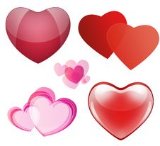 Set Of Hearts For Valentines Day Royalty Free Stock Photography