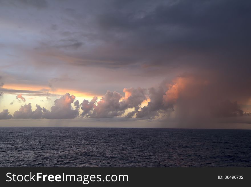 Rain Over The Atlantic Ocean.