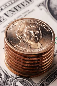 American Dollar Coin Stock Photo
