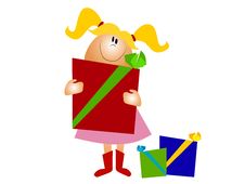 Little Girl Holding Christmas Gifts Royalty Free Stock Photos Little Girl Holding Christmas Gifts Royalty Free Stock Photos