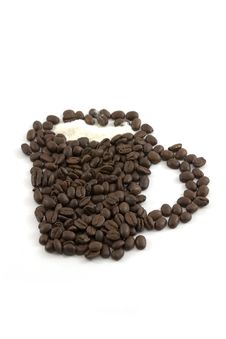 Isolated Coffee Mug With Beans Stock Photo Isolated Coffee Mug With Beans Stock Photo