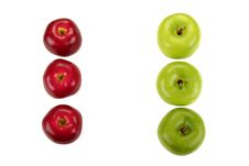 Red Versus Green Apple Stock Image