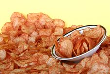 Spicy Potato Chip In A Bowl Royalty Free Stock Photo