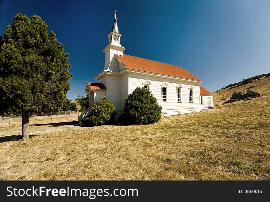 Shot of historic St. Mary's Catholic Church in Nicasio, CA.  circa 1850. Shot of historic St. Mary's Catholic Church in Nicasio, CA.  circa 1850