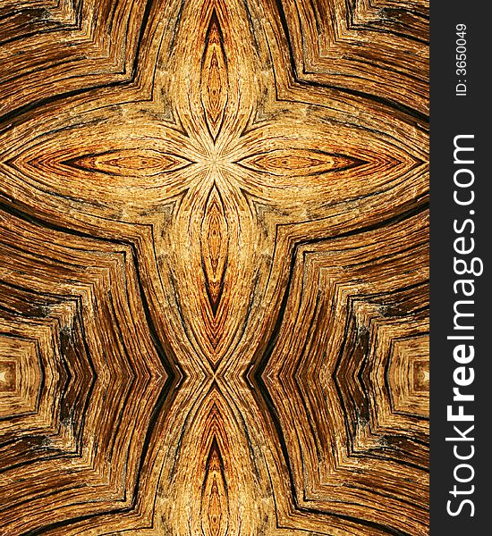 Kaleidoscope cross: wood grains from tree stump. Kaleidoscope cross: wood grains from tree stump