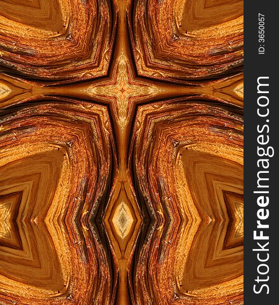 Kaleidoscope cross:  wood grains from tree stump. Kaleidoscope cross:  wood grains from tree stump