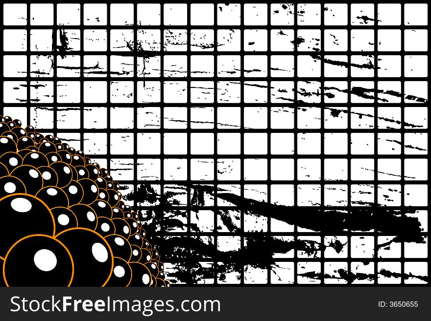 Abstract vector illustration black balls. Abstract vector illustration black balls