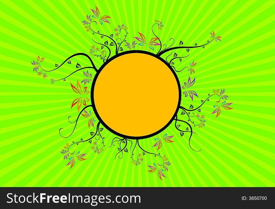 Abstract vector illustration flowers ant trees. Abstract vector illustration flowers ant trees