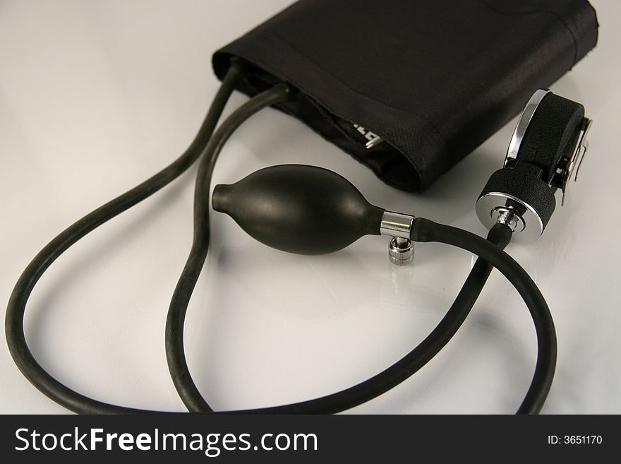 An isolated image of a blood pressure monitor