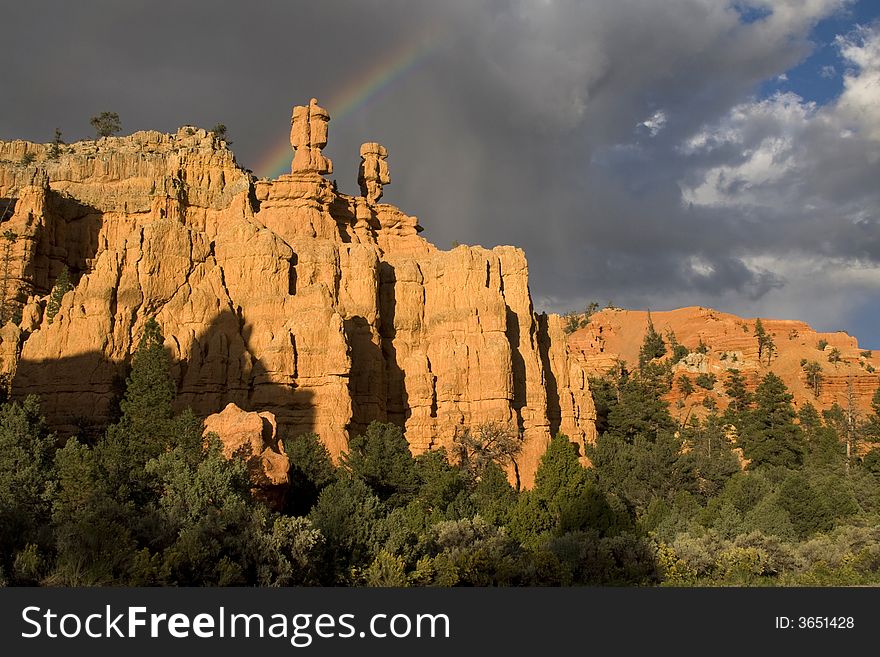 Rainbow above Dixie National Forest, Zion National Park