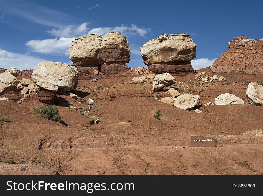 Twin Rocks at Capitol Reef National Park