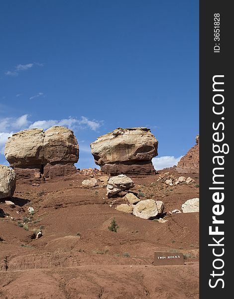 Twin Rocks at Capitol Reef National Park