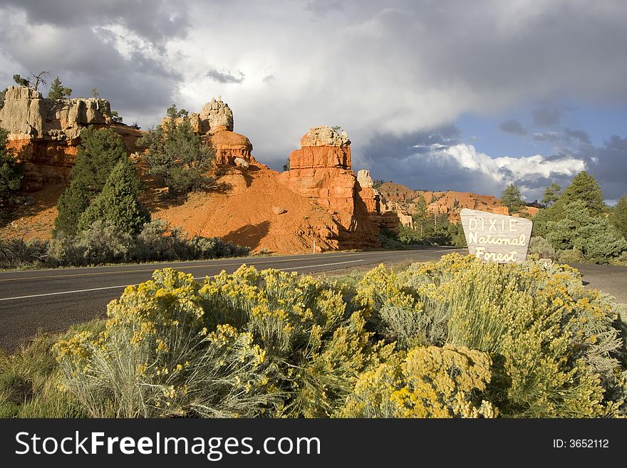 Scenic view of Dixie National Forest at Sunset