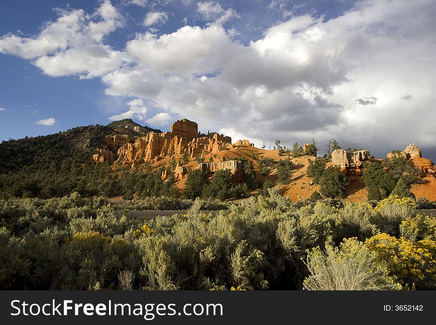 Scenic view of Dixie National Forest at Sunset