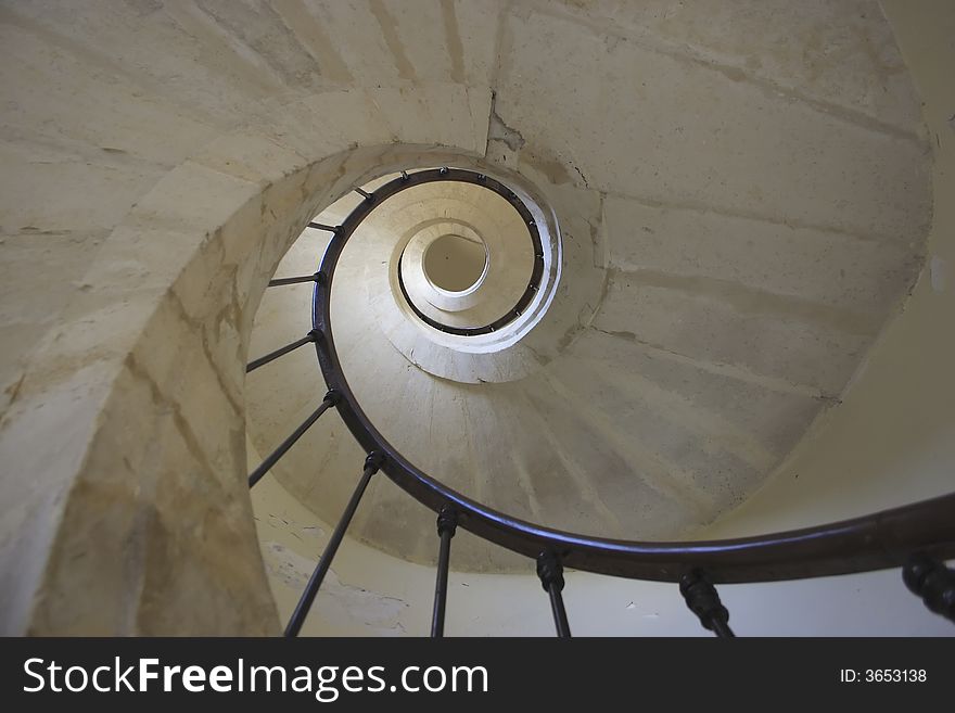 Old Spiral Staircase in an old house